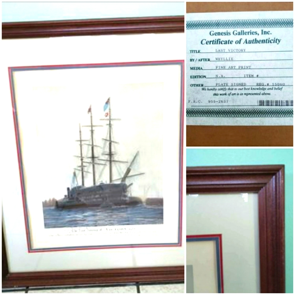 VINTAGE FINE ART LITHO LAST VICTORY, 1922 By Whyllie, CERT of AUTH - Plate Signe